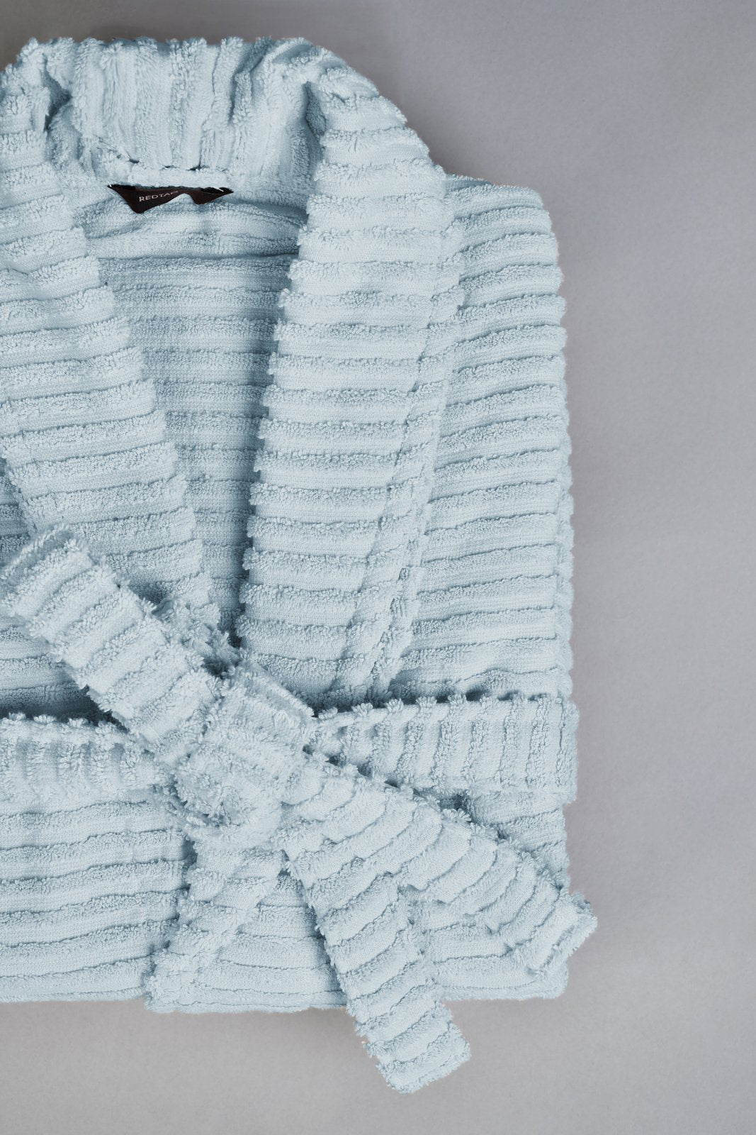 Blue Ribbed Bathrobe