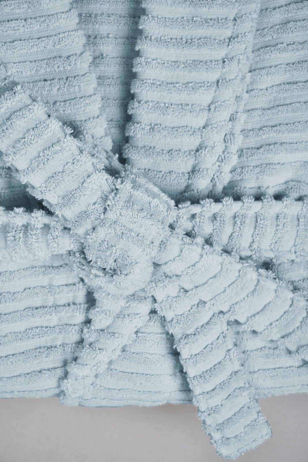 Blue Ribbed Bathrobe