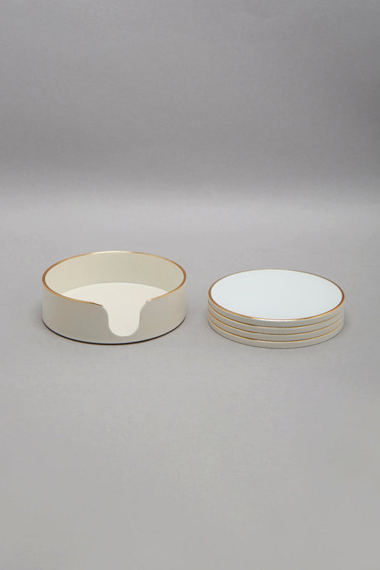 White / Gold Coaster Set (4 Piece)