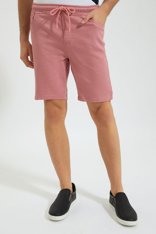 Blush Knit Denim Pull On Short