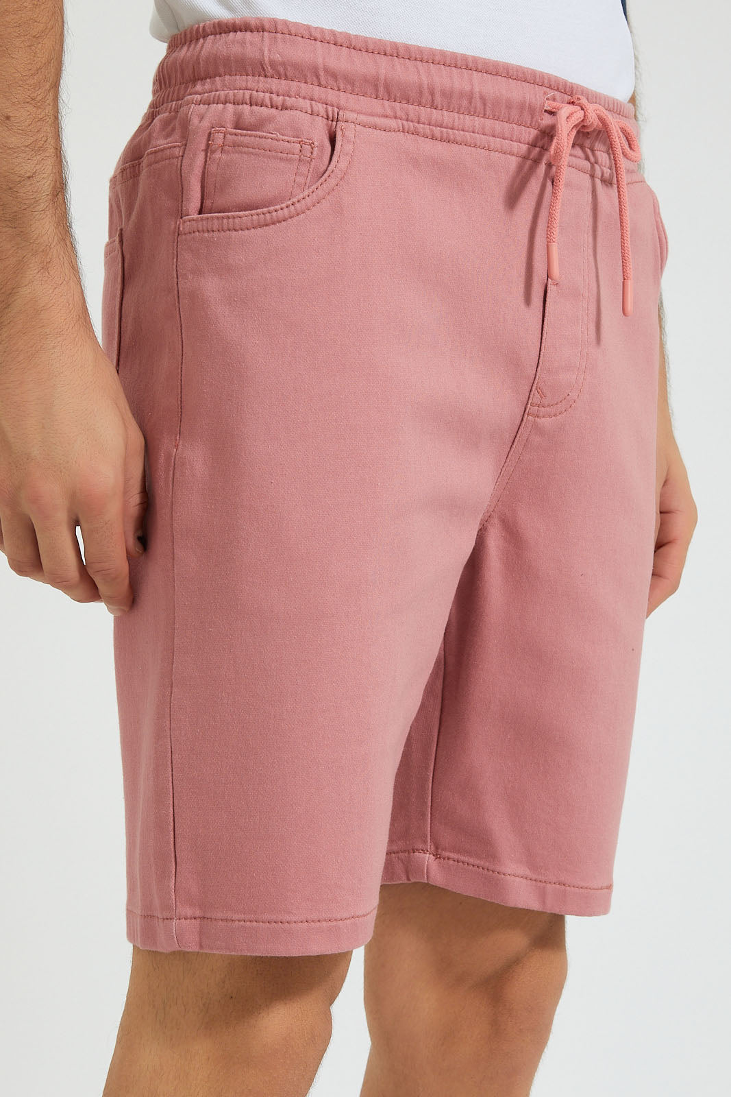 Blush Knit Denim Pull On Short