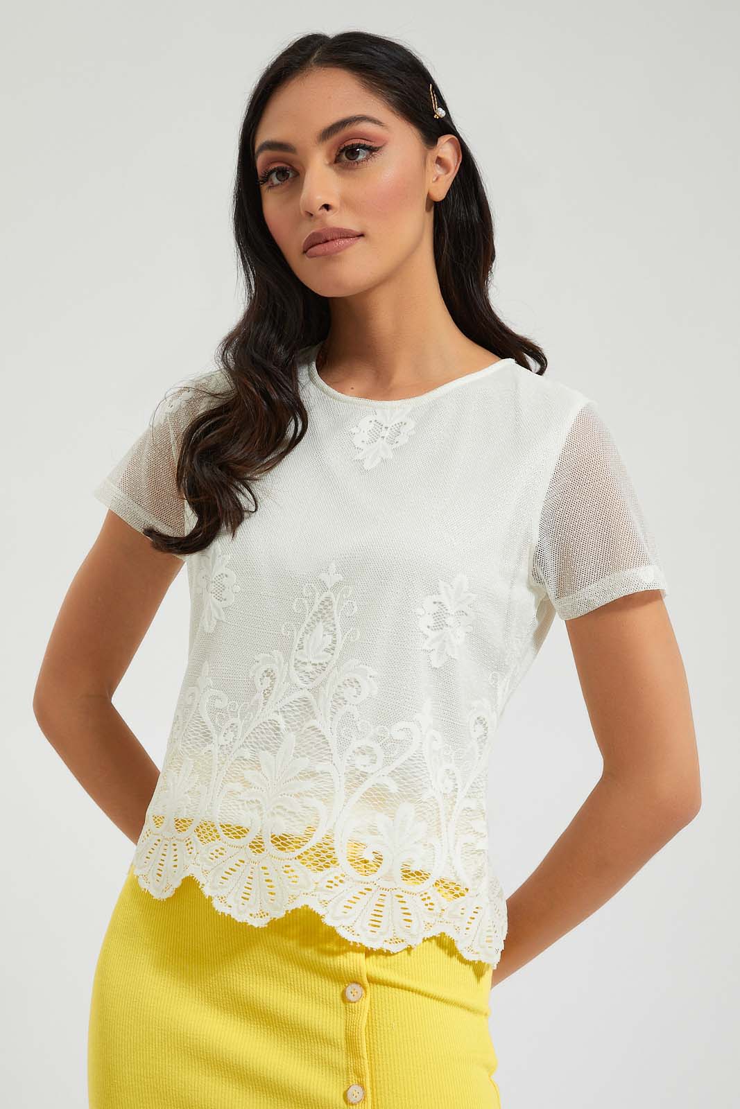 Ivory Lace Top