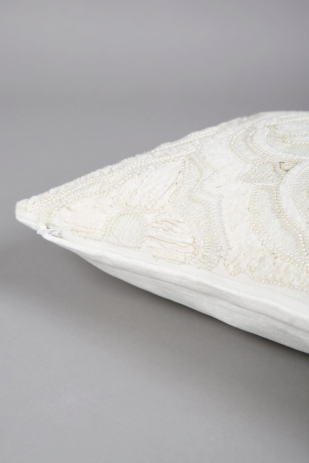 Ivory/Gold Embellished Premium Cushion