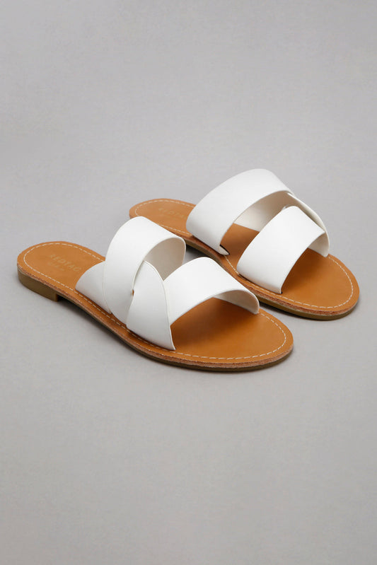 Wider Fit White Strappy Mule