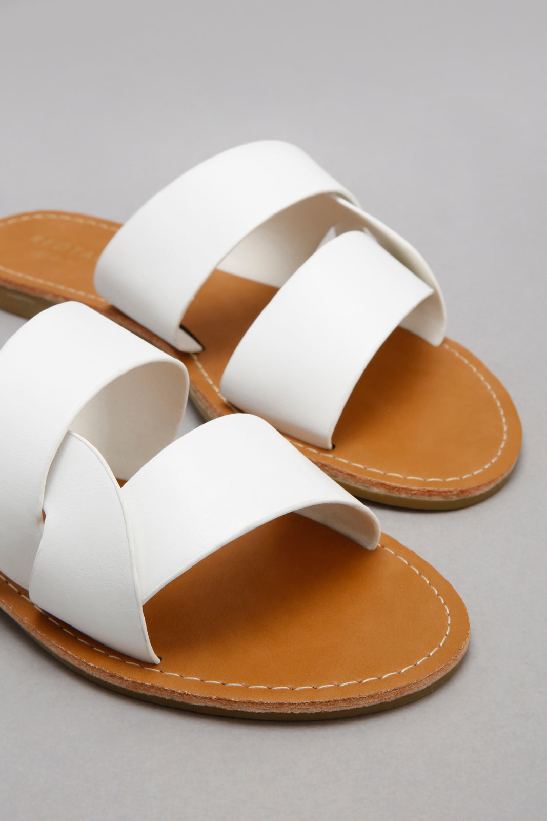 Wider Fit White Strappy Mule
