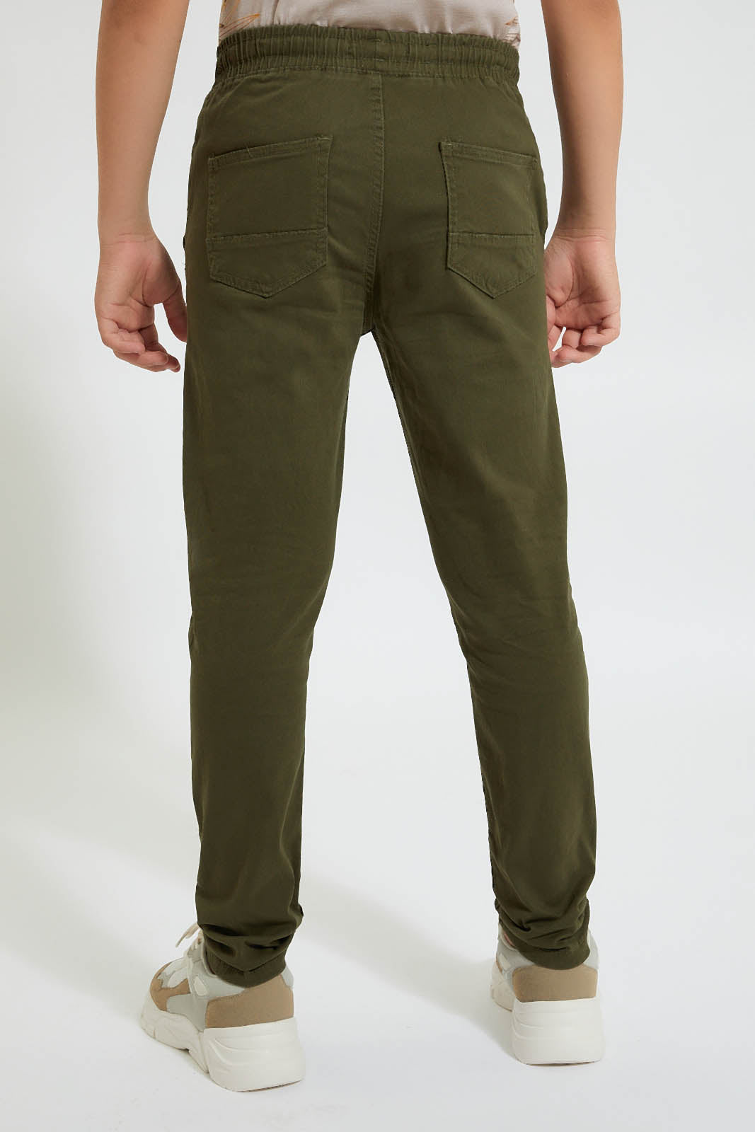 Olive Pull On Trouser