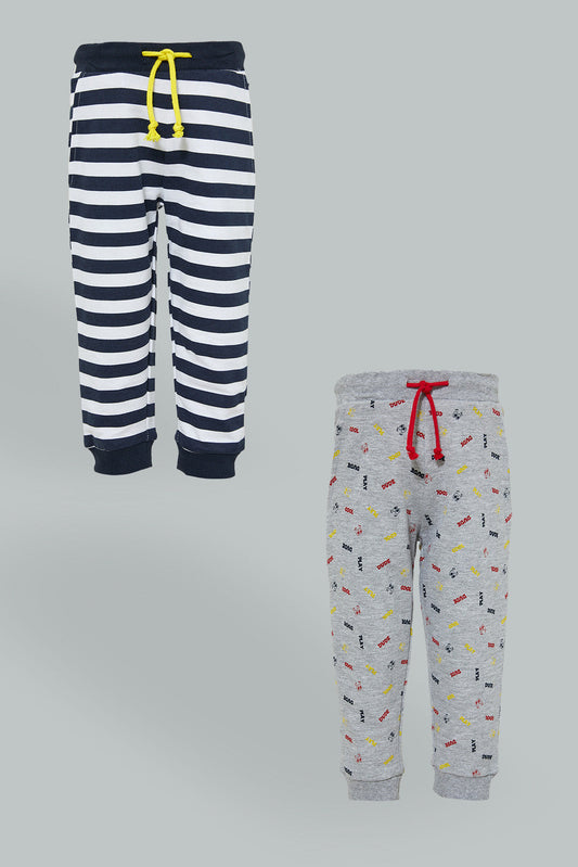 Assorted Printed Joggers (Pack Of 2)
