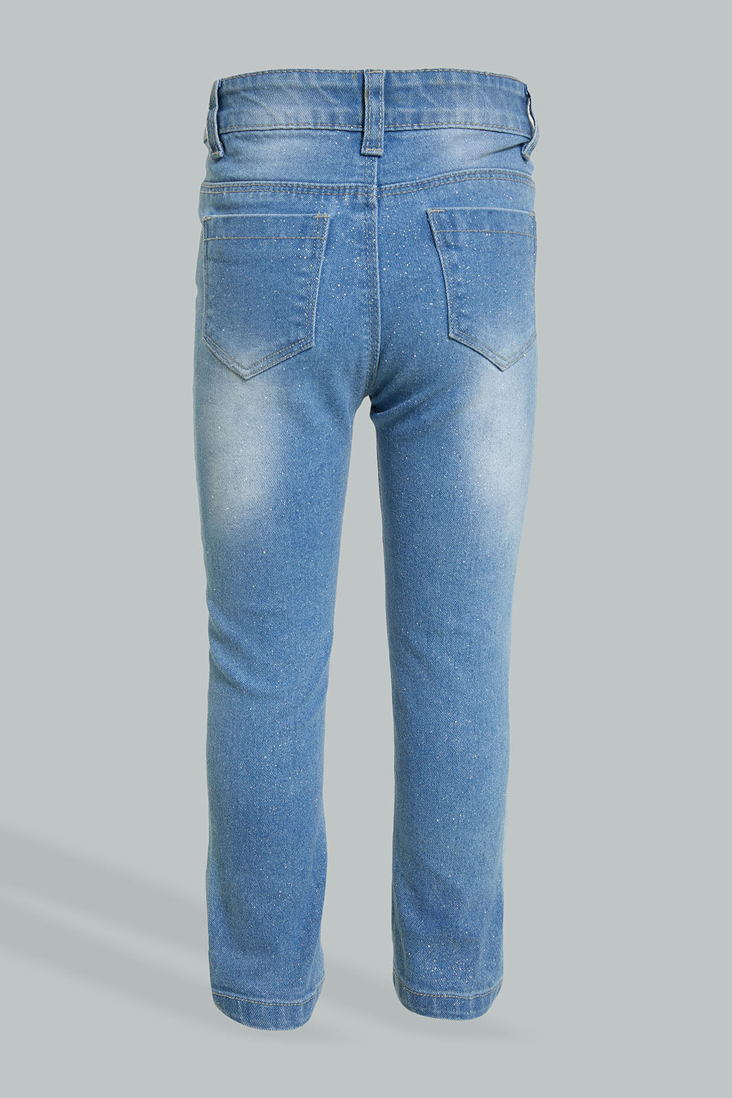 Blue Butterfly Glitter Embroidered Jean