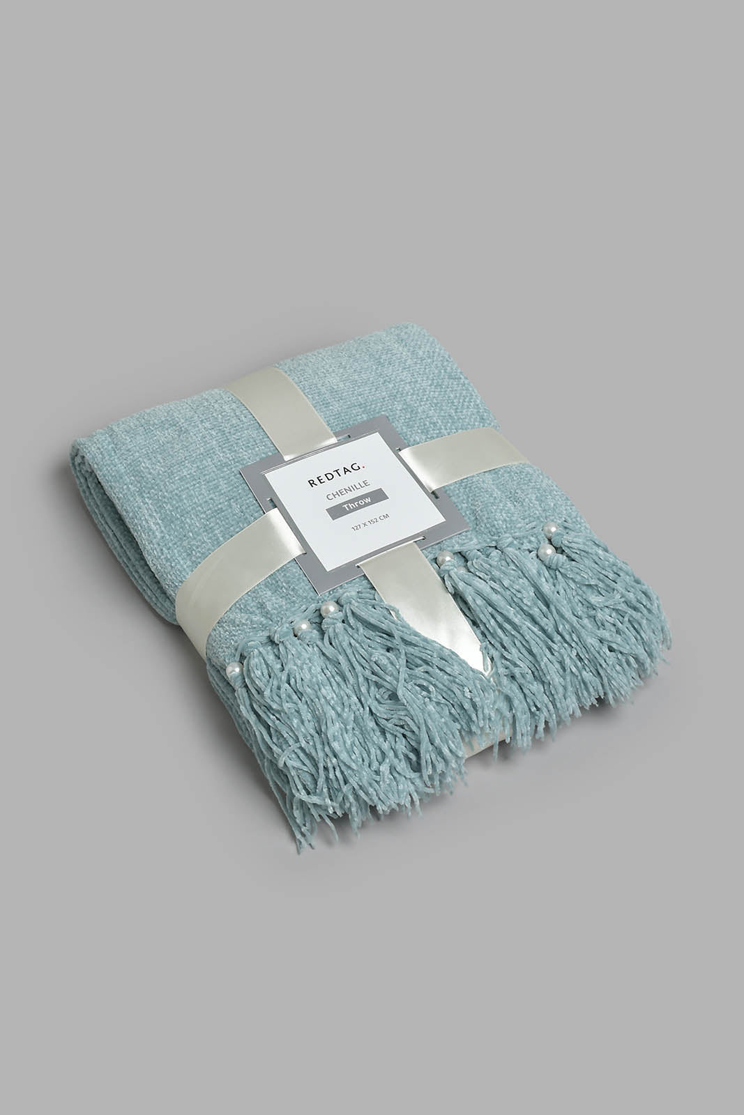 Redtag-Teal-Chenille-Throw-With-Beaded-Fringe-BED-HOME-SPUN-3,-Colour:Teal,-Filter:Home-Bedroom,-HMW-BED-Throws,-New-In,-New-In-HMW-BED,-Non-Sale,-Section:Homewares,-W21B-Home-Bedroom-