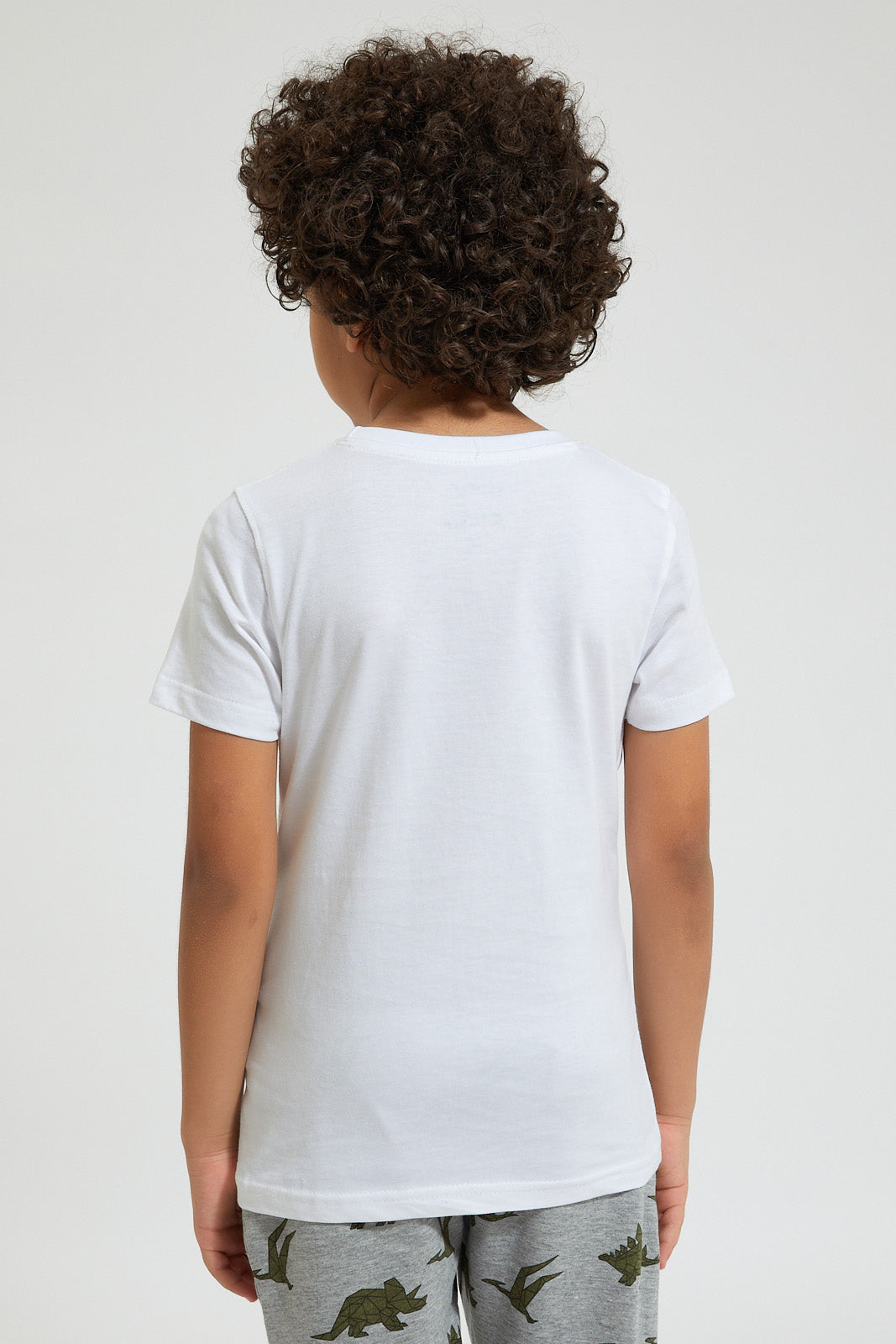 White Dinosaur Foil Printed T-Shirt
