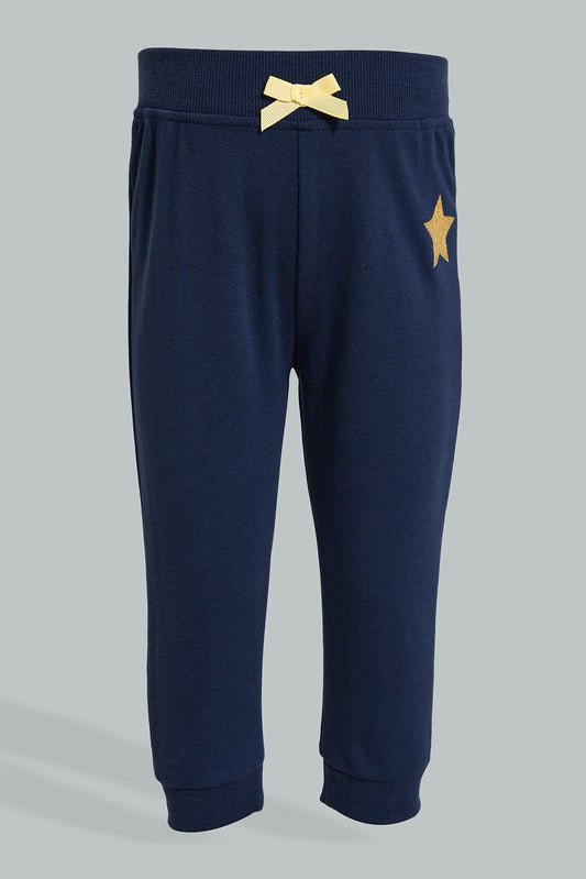 Navy Star Printed Jogger