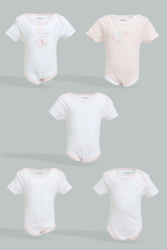 Assorted Printed Bodysuits (Pack Of 5)