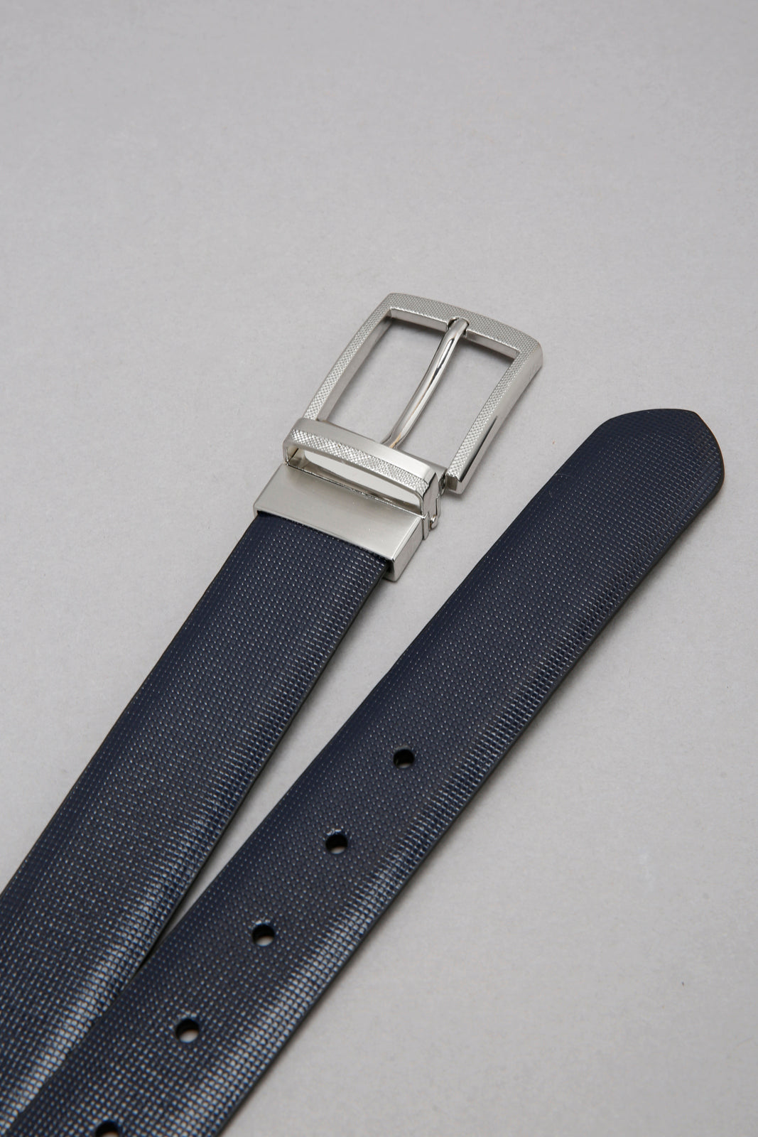 Brown/Navy Formal Belt With Twist Buckle