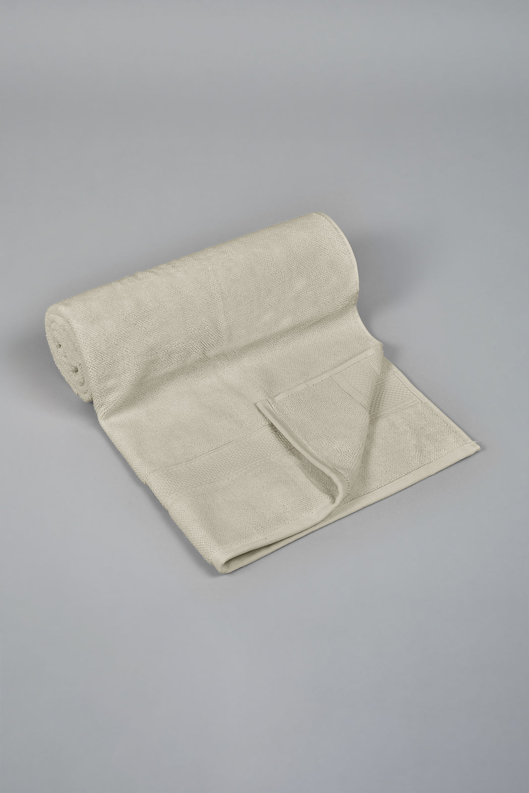 Beige Textured Cotton Bath Towel
