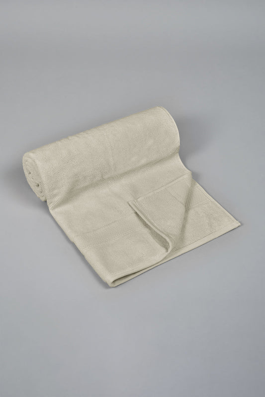 Beige Textured Cotton Bath Towel