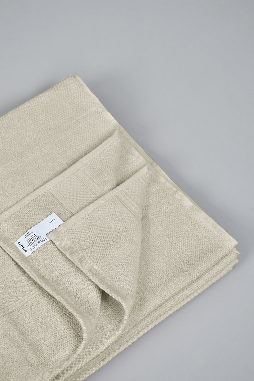 Beige Textured Cotton Bath Towel