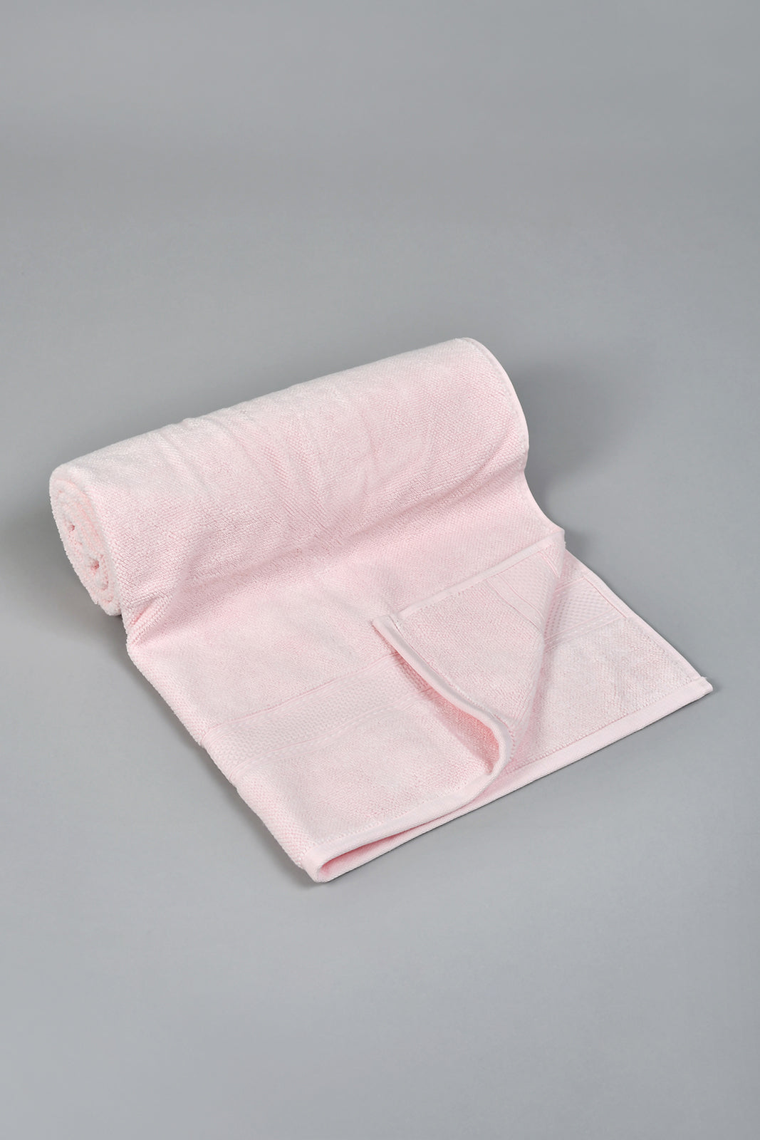 Pink Textured Cotton Bath Towel