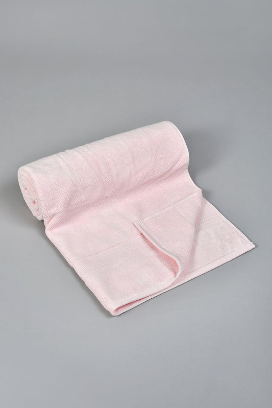 Pink Textured Cotton Bath Towel
