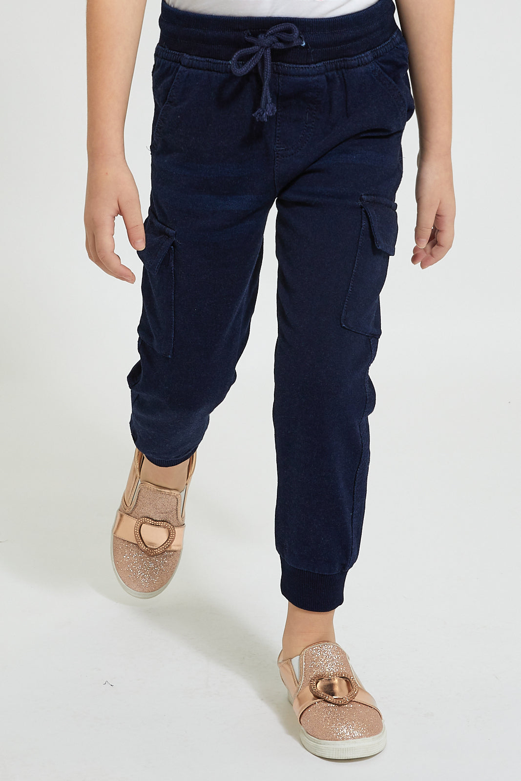 Navy Cargo Knitted Jean