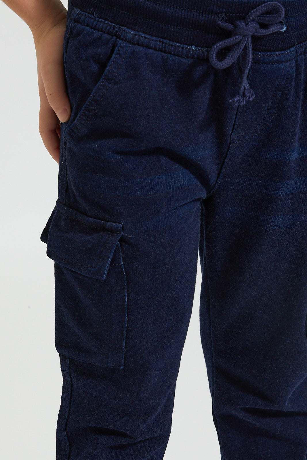 Navy Cargo Knitted Jean