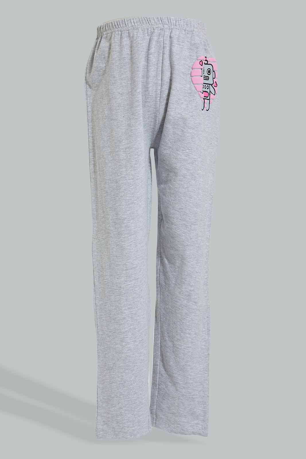 Redtag-Assorted-2Pk-Robot-Printed-Nightsuit-Colour:Assorted,-Filter:Girls-(2-to-8-Yrs),-Girls-Pyjama-Sets,-New-In,-New-In-GIR,-Non-Sale,-Section:Kidswear,-W21A-Girls-2 to 8 Years
