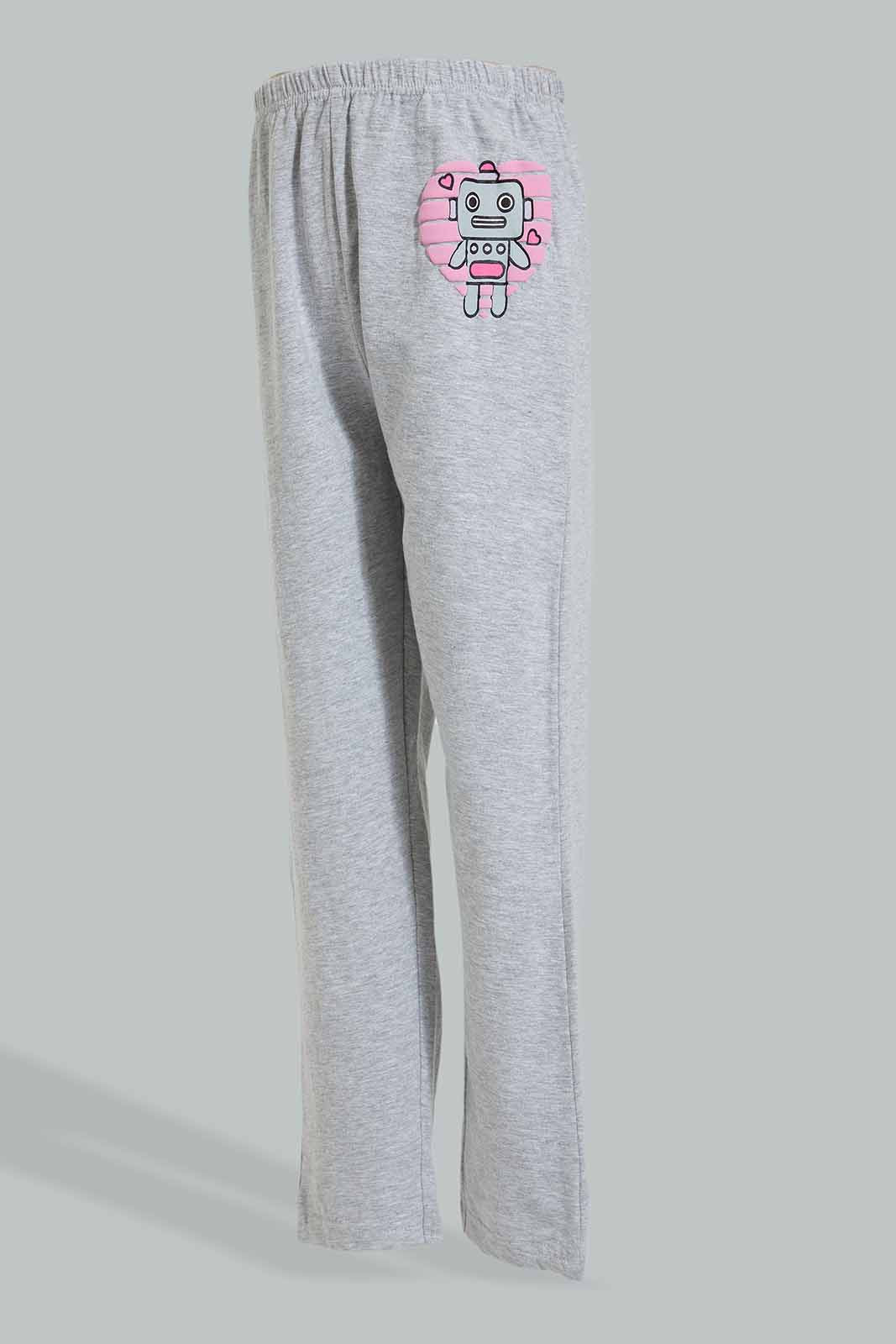Redtag-Assorted-2Pk-Robot-Printed-Nightsuit-Colour:Assorted,-Filter:Girls-(2-to-8-Yrs),-Girls-Pyjama-Sets,-New-In,-New-In-GIR,-Non-Sale,-Section:Kidswear,-W21A-Girls-2 to 8 Years