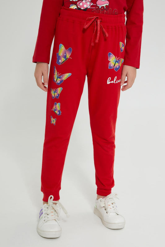Redtag-Assorted-2Pk-Printed-Active-Pant-Joggers-Girls-2 to 8 Years