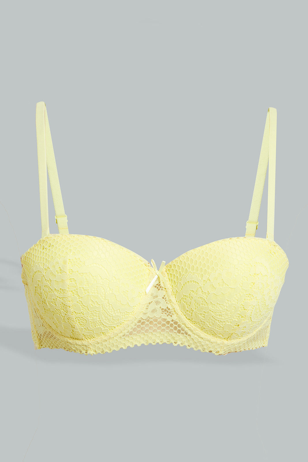Pink/Yellow Lace Push Up Bra Set (Pack Of 2)