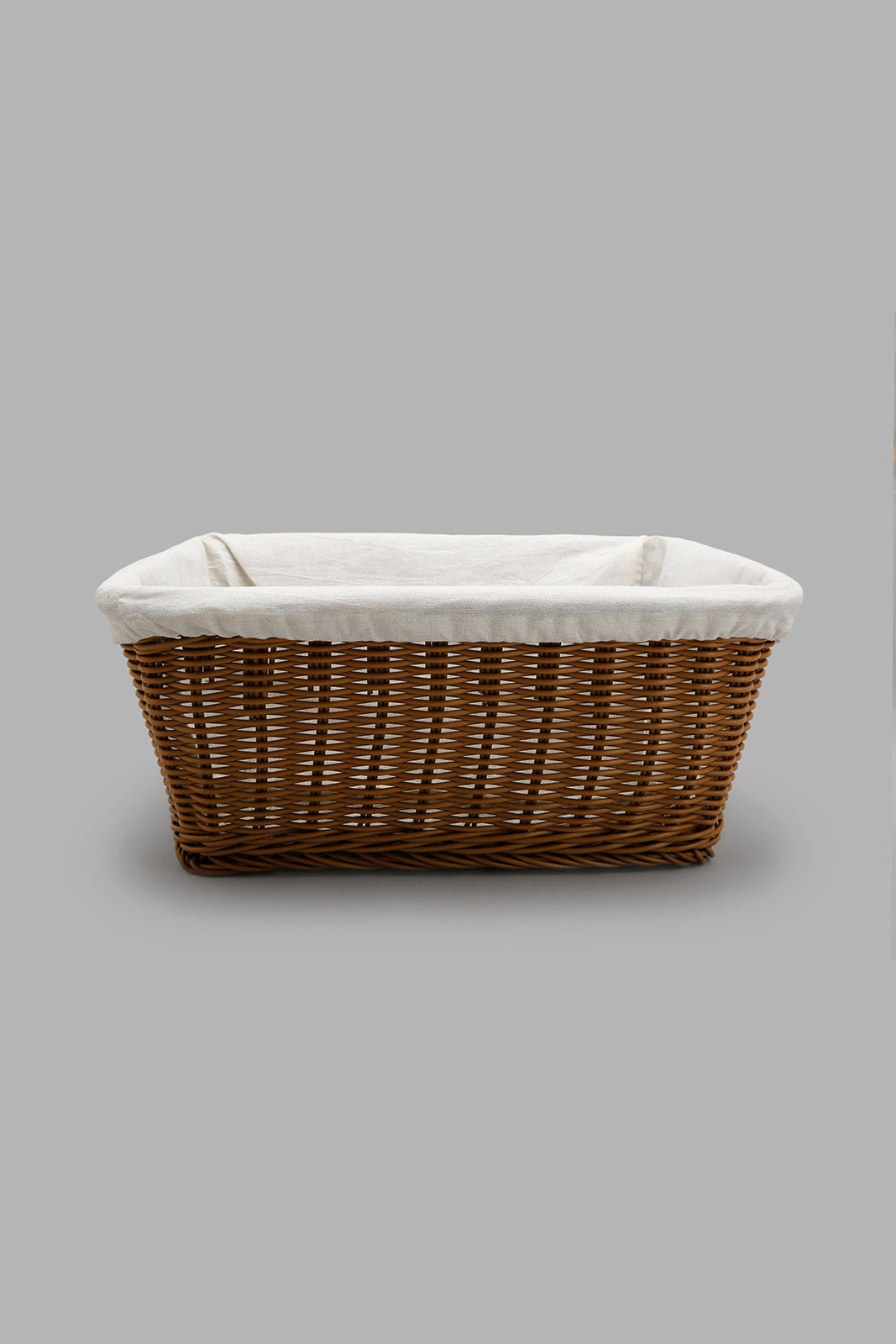 Redtag-Brown-Rectangular-Woven-Basket-With-Cloth-Colour:Brown,-Filter:Home-Dining,-HMW-DIN-Baskets,-New-In,-New-In-HMW-DIN,-Non-Sale,-Section:Homewares,-W21A-Home-Dining-