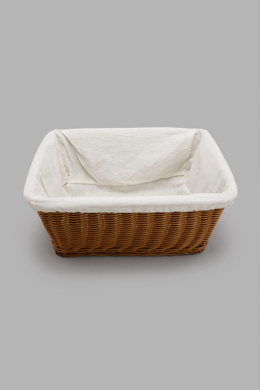 Redtag-Brown-Rectangular-Woven-Basket-With-Cloth-Colour:Brown,-Filter:Home-Dining,-HMW-DIN-Baskets,-New-In,-New-In-HMW-DIN,-Non-Sale,-Section:Homewares,-W21A-Home-Dining-