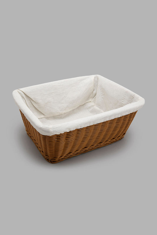 Redtag-Brown-Rectangular-Woven-Basket-With-Cloth-Colour:Brown,-Filter:Home-Dining,-HMW-DIN-Baskets,-New-In,-New-In-HMW-DIN,-Non-Sale,-Section:Homewares,-W21A-Home-Dining-