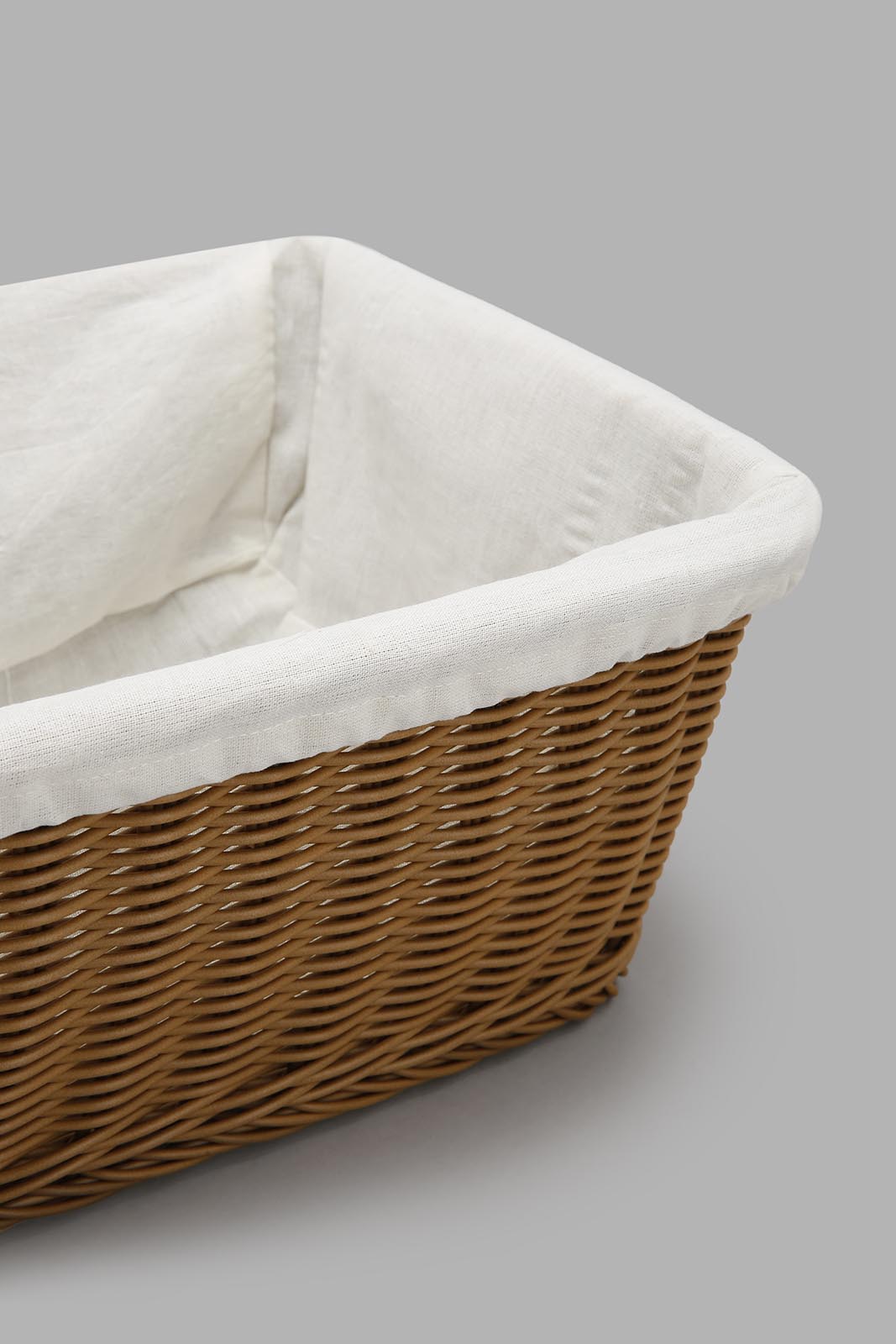 Redtag-Brown-Rectangular-Woven-Basket-With-Cloth-Colour:Brown,-Filter:Home-Dining,-HMW-DIN-Baskets,-New-In,-New-In-HMW-DIN,-Non-Sale,-Section:Homewares,-W21A-Home-Dining-