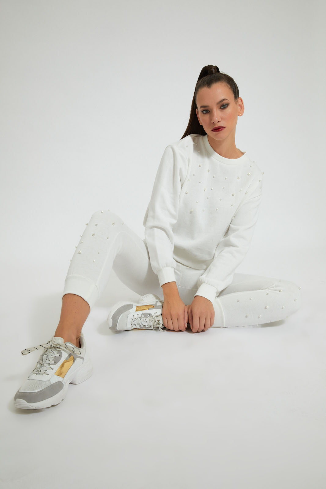 Redtag-White-Sweatshirt-With-Pearls-Sweatshirts-Women's-