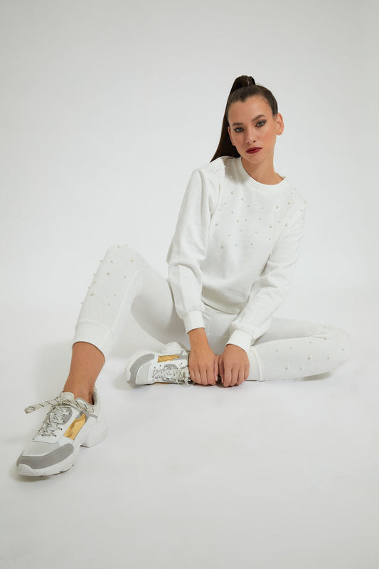 Redtag-White-Sweatshirt-With-Pearls-Sweatshirts-Women's-