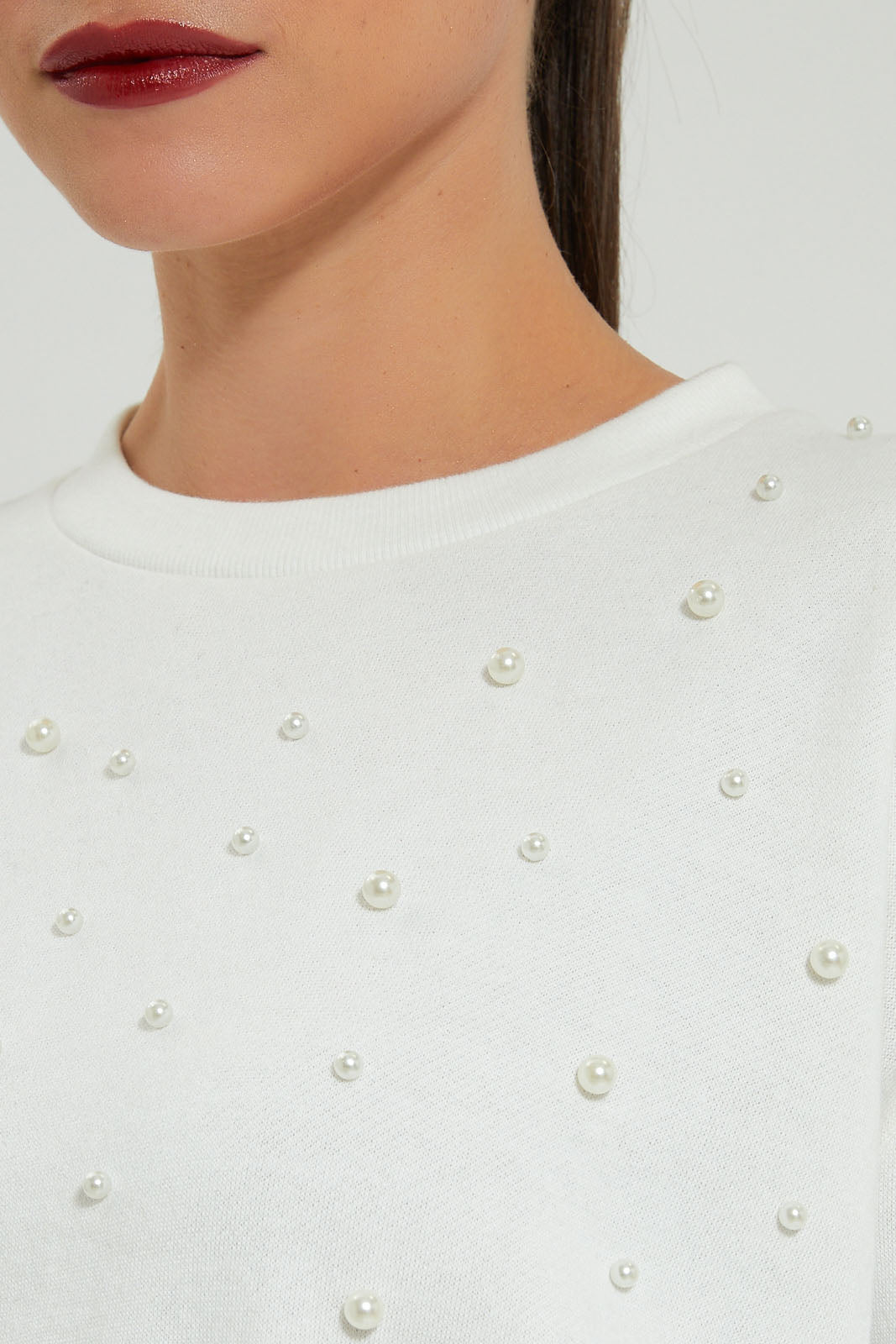 Redtag-White-Sweatshirt-With-Pearls-Sweatshirts-Women's-