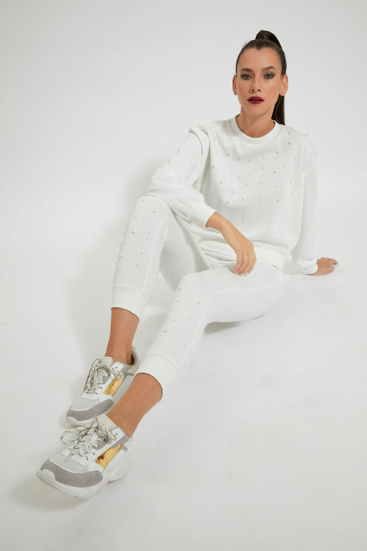 Redtag-White-Sweat-Pant-With-Pearls-Leggings-Women's-