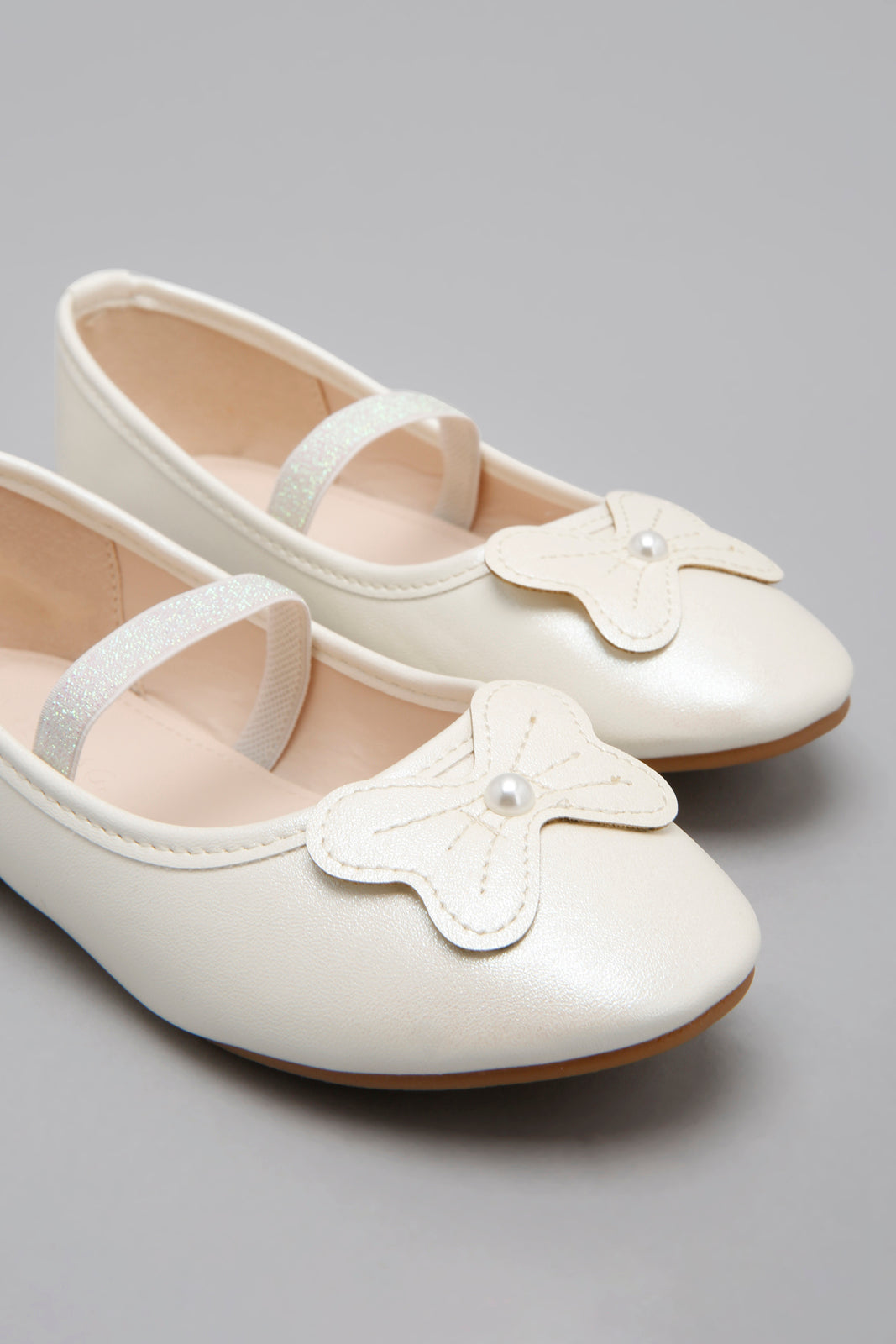 White Butterfly Trim Ballerina