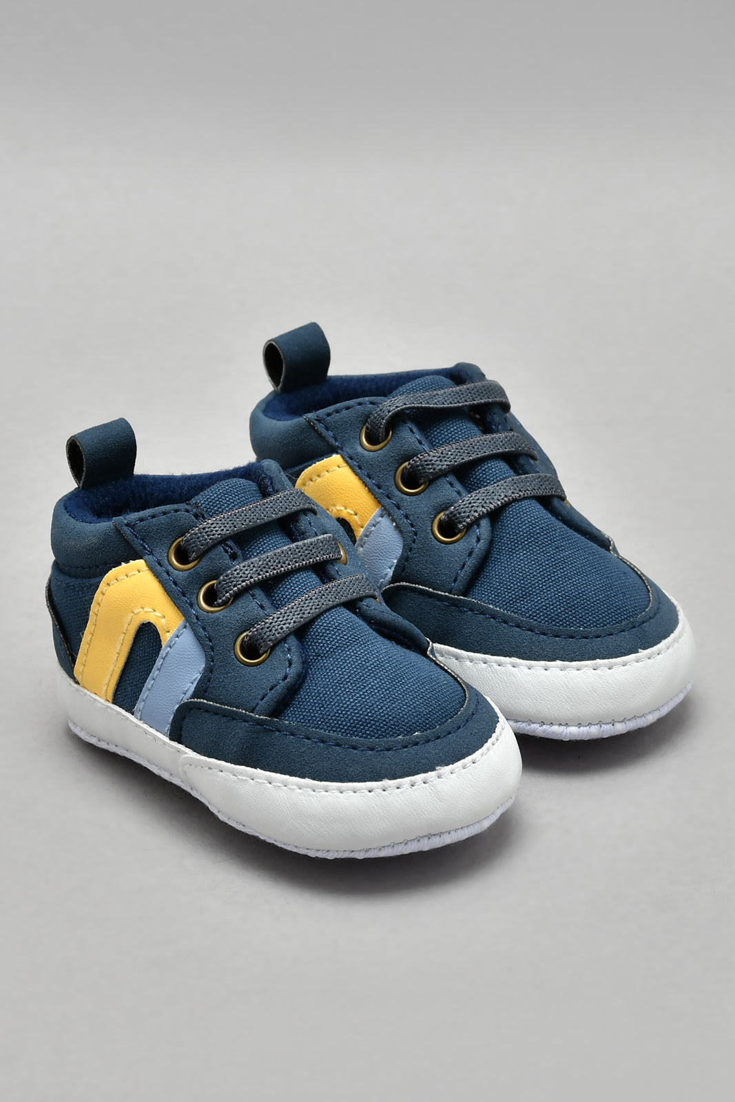 Navy Lace-Up Pram Shoe