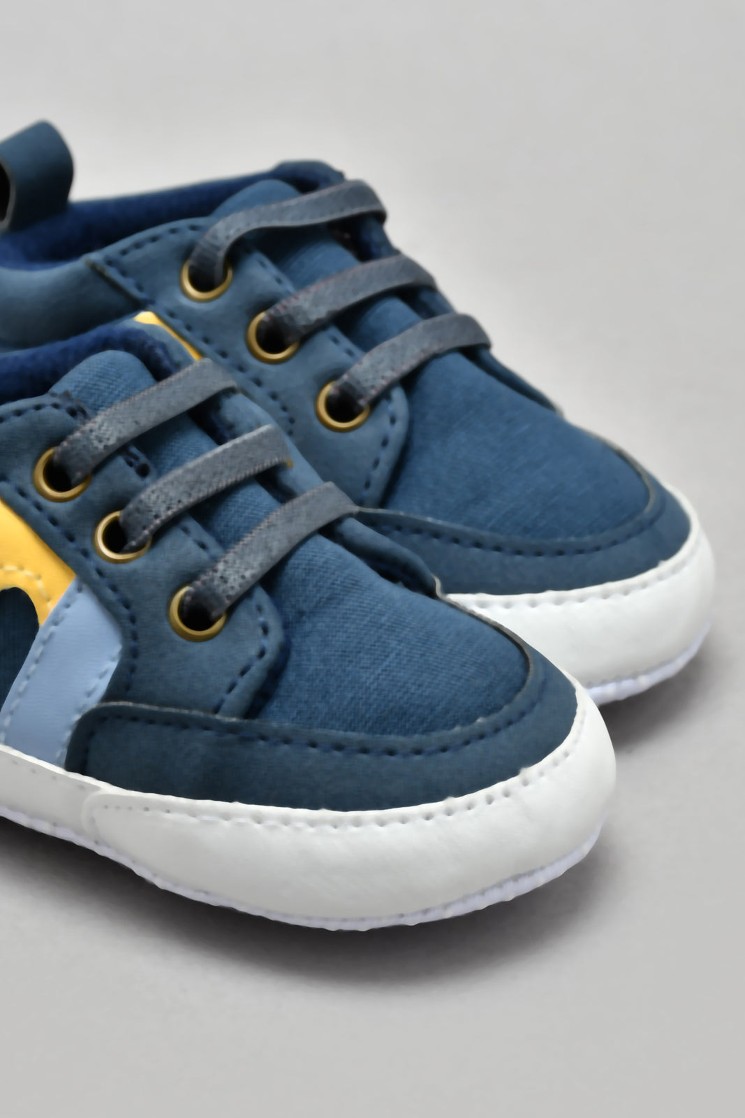 Navy Lace-Up Pram Shoe