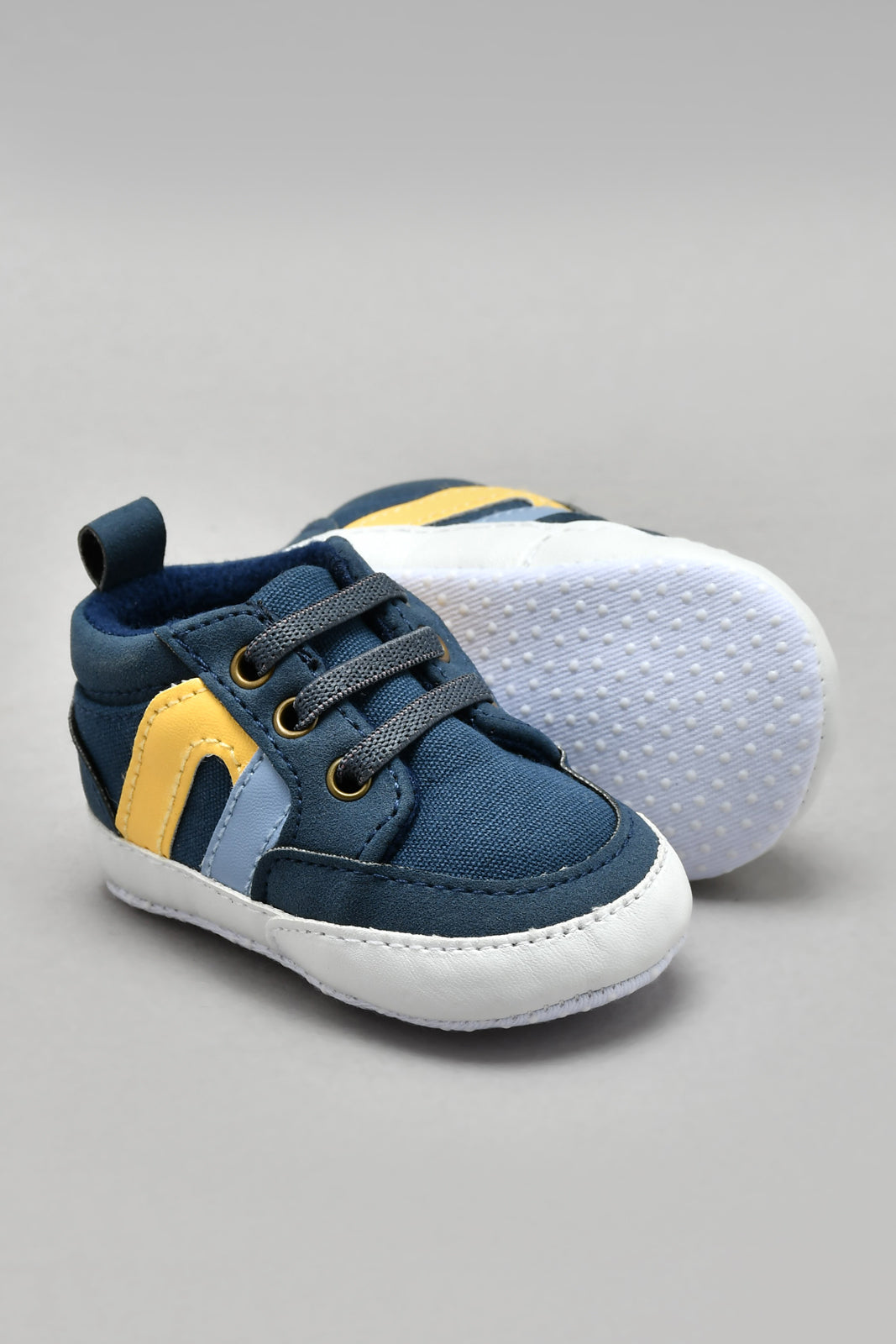 Navy Lace-Up Pram Shoe