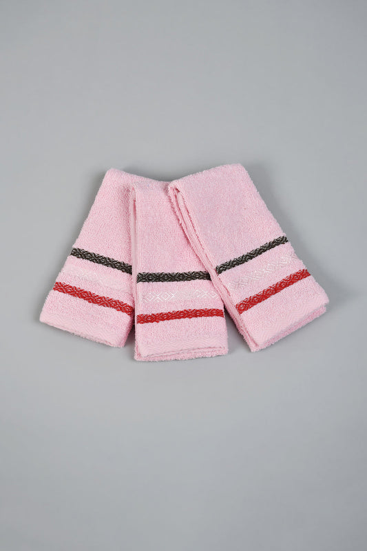Pink Hand Towel Set (3 Piece)
