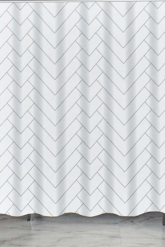 Redtag-Light-Grey-Shower-Curtain-Colour:Grey,-Filter:Home-Bathroom,-HMW-BAC-Shower-Curtains,-New-In,-New-In-HMW-BAC,-Non-Sale,-Section:Homewares,-W21B-Home-Bathroom-