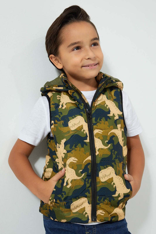 Redtag-Navy-Dino-Print-Gilet-Boys-Jackets,-Colour:Navy,-Filter:Boys-(2-to-8-Yrs),-New-In,-New-In-BOY,-Non-Sale,-Section:Kidswear,-W21A-Boys-