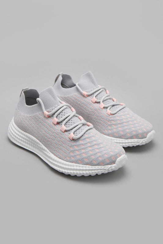Grey Lace-Up Sneaker