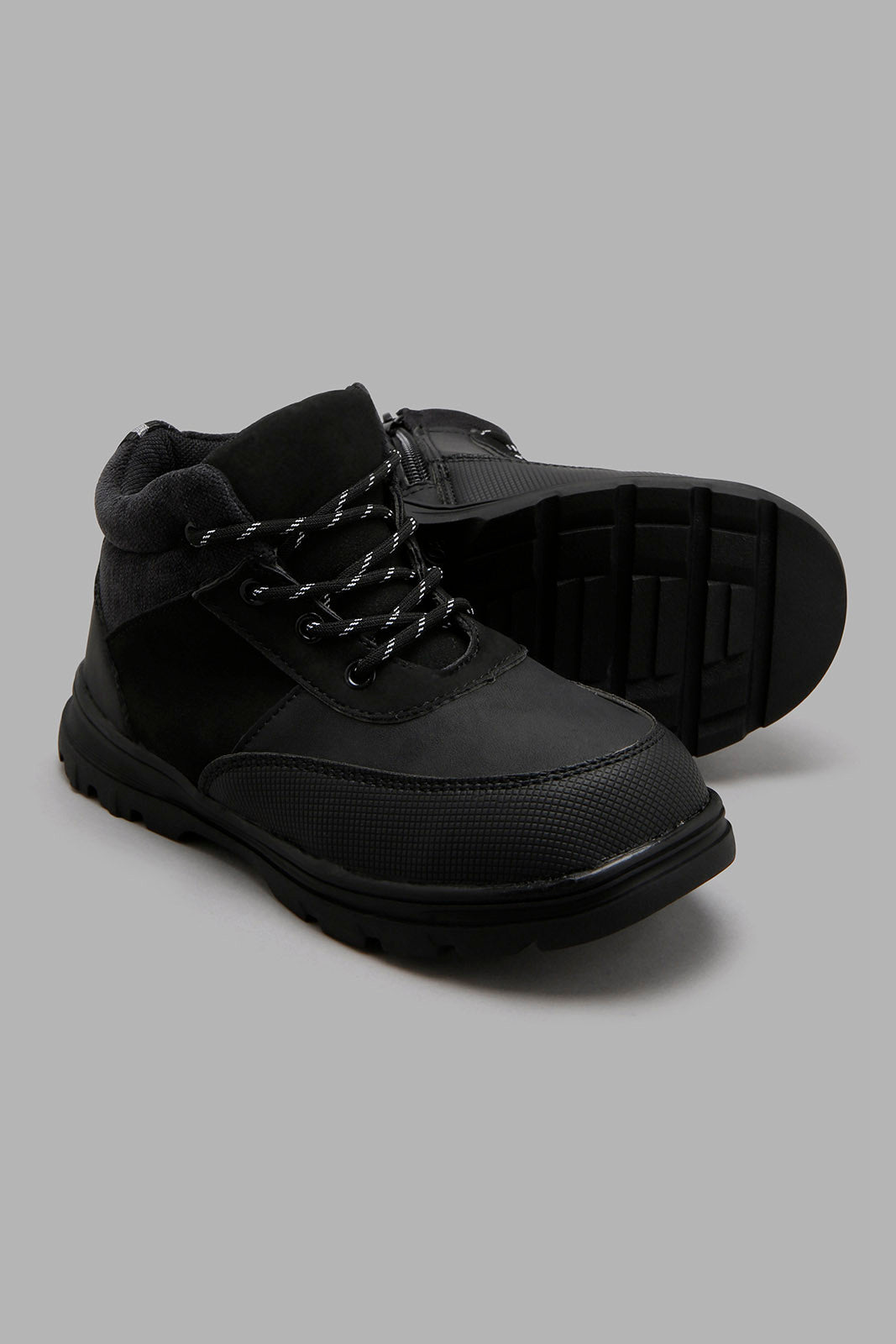 Redtag-Black-Plain-Utility-Boots-Boys-Boots,-Colour:Black,-Filter:Boys-Footwear-(3-to-5-Yrs),-New-In,-New-In-BOY-FOO,-Non-Sale,-W21A-Boys-3 to 5 Years