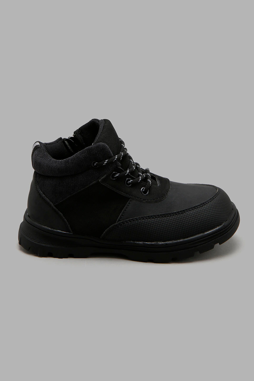 Redtag-Black-Plain-Utility-Boots-Boys-Boots,-Colour:Black,-Filter:Boys-Footwear-(3-to-5-Yrs),-New-In,-New-In-BOY-FOO,-Non-Sale,-W21A-Boys-3 to 5 Years