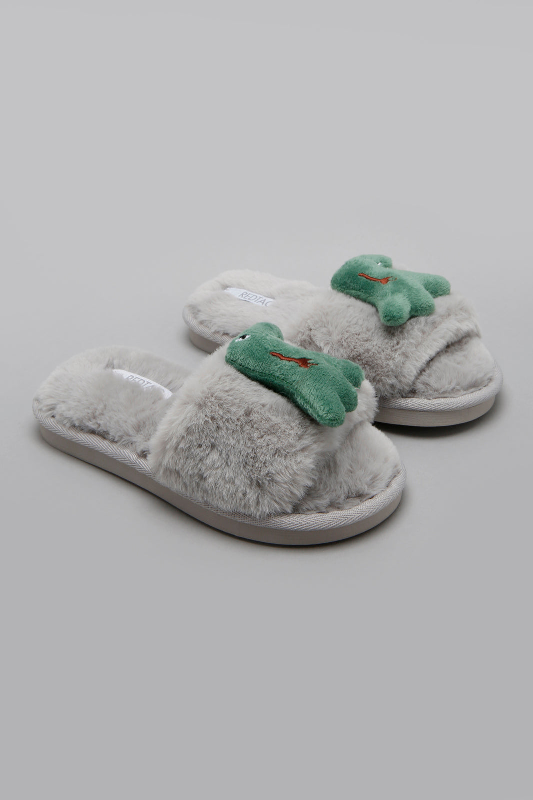 Grey Character Dinosaur Slipper