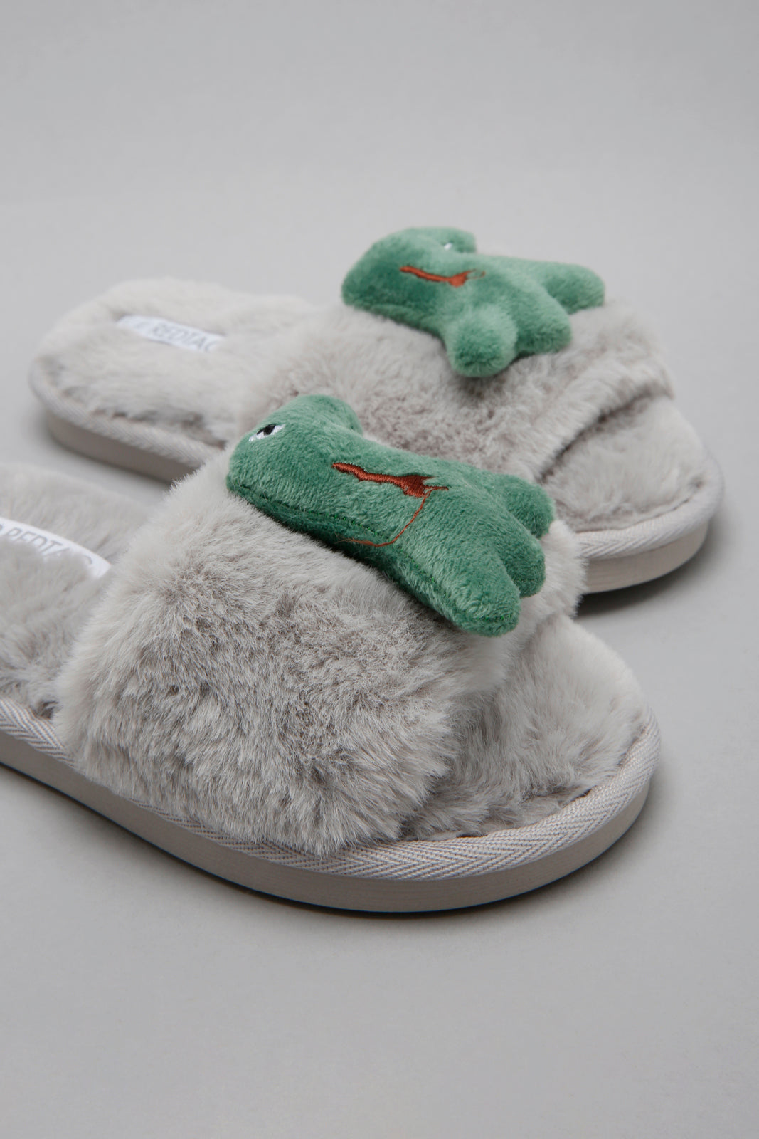 Grey Character Dinosaur Slipper