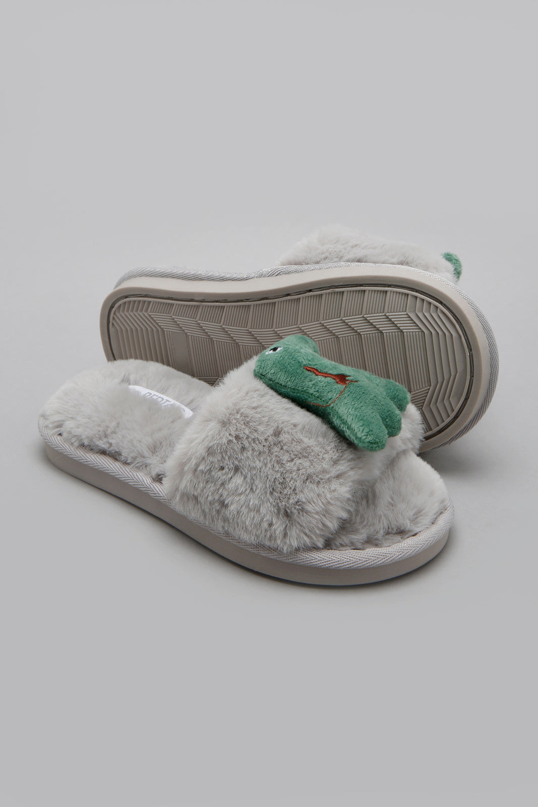 Grey Character Dinosaur Slipper