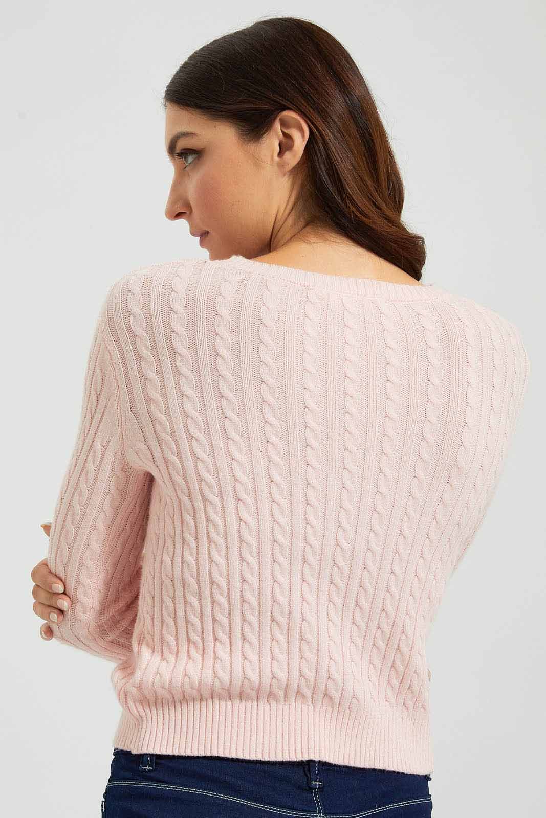 Redtag-Allover-Cable-Knit-Pullover-Colour:Pink,-Filter:Women's-Clothing,-New-In,-New-In-Women,-Non-Sale,-Section:Women,-TBL,-W21B,-Women-Pullovers-Women's-
